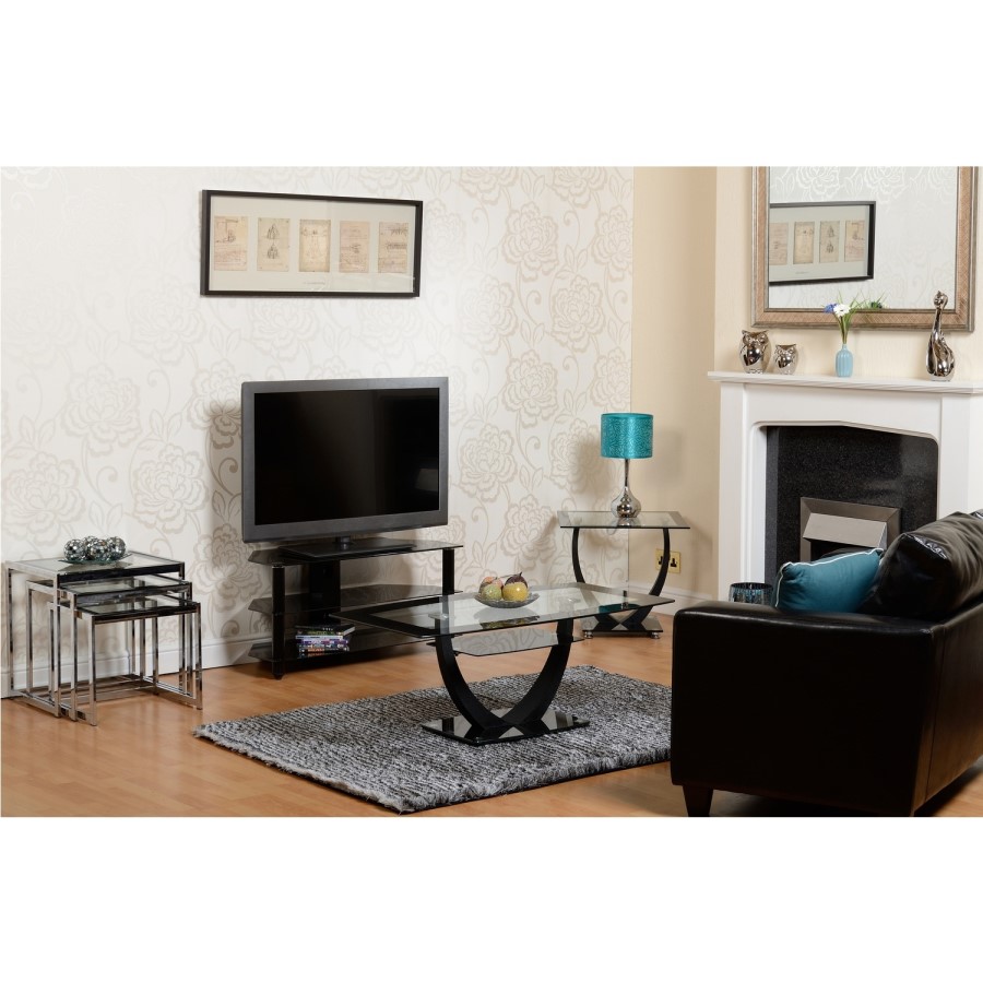 Seconique Henley Coffee Table in Glass and Black