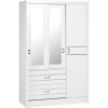 Jordan 3 Door 2 Drawer Sliding Mirrored Wardrobe in White -