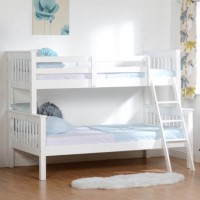 White Triple Sleeper Detachable Bunk Bed - Neptune - Seconique