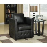 Furniture Link Bari Bonded Leather Club Chair in Black