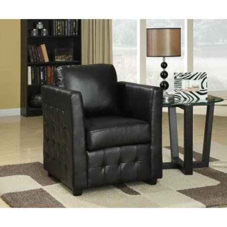 Furniture Link Bari Bonded Leather Club Chair in Black