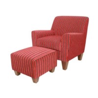 Origin Red Devonshire Armchair with Footstool in Red