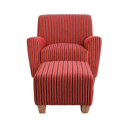 Origin Red Devonshire Armchair with Footstool in Red