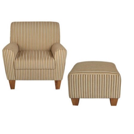 cream armchair with footstool