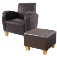 Origin Red Harrow Armchair with Footstool in Brown