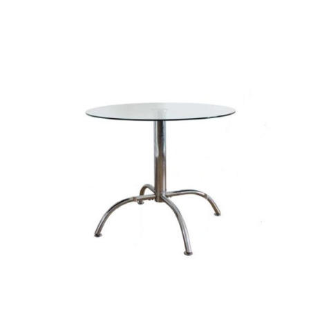 Origin Red Milano Circular Bistro Table in White Glass and Chrome