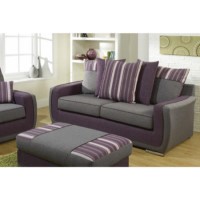 Lebus Angeles Scatter Back 2 Seater Sofa in Grey and Purple