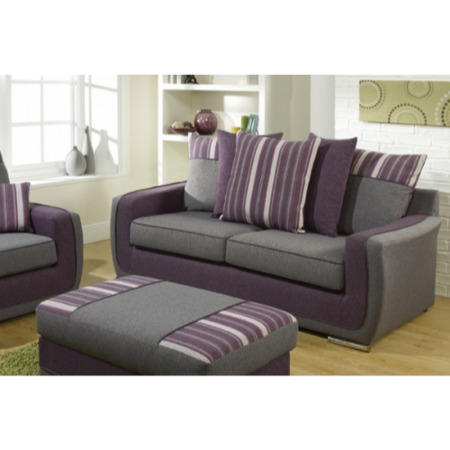 Lebus Angeles Scatter Back 2 Seater Sofa in Grey and Purple