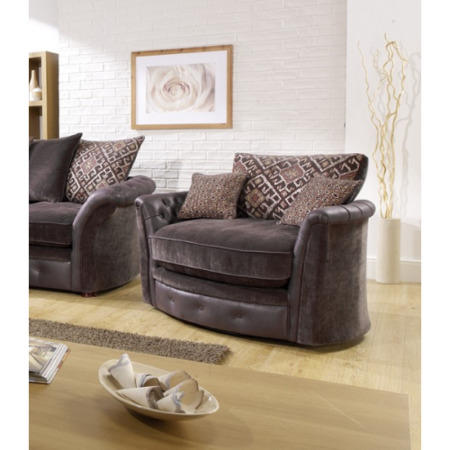 Lebus Geneva High Back Swivel Love Chair in Astoria Brown