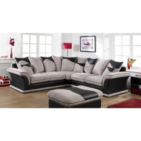 Lebus Java Scatter Back Corner Sofa in Stone and Black