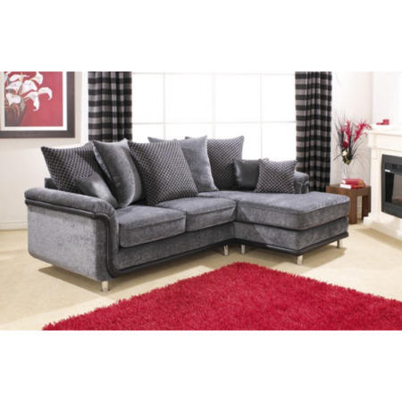 Lebus Layla Scatter Back Chaise Sofa in Pisa Grey