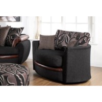 Lebus Leona High Back Swivel Love Chair in Casablanca Black