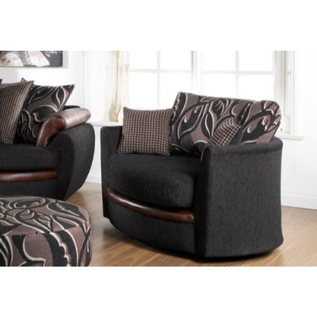 Lebus Leona High Back Swivel Love Chair in Casablanca Black