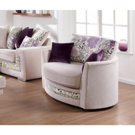 Lebus Mahiki High Back Swivel Love Chair in Dixie Cream