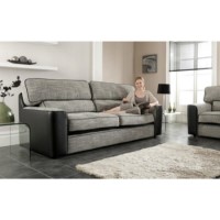 Lebus Manhattan High Back 3 Seater Sofa in Black