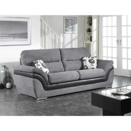 Lebus Pippa High Back 3 Seater Sofa In Jumbo Grey