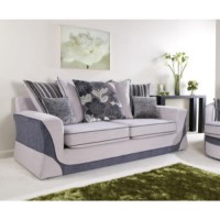 Lebus Starr Scatter Back 3 Seater Sofa in Silver