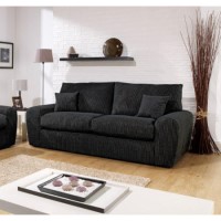 Lebus Venice High Back 3 Seater Sofa in Salsa Black