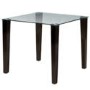 Julian Bowen Quattro Brown Faux Leather Glass Top Dining Table