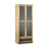 Julian Bowen Strada 2 Door 1 Drawer Wardrobe in Light Oak and Grey