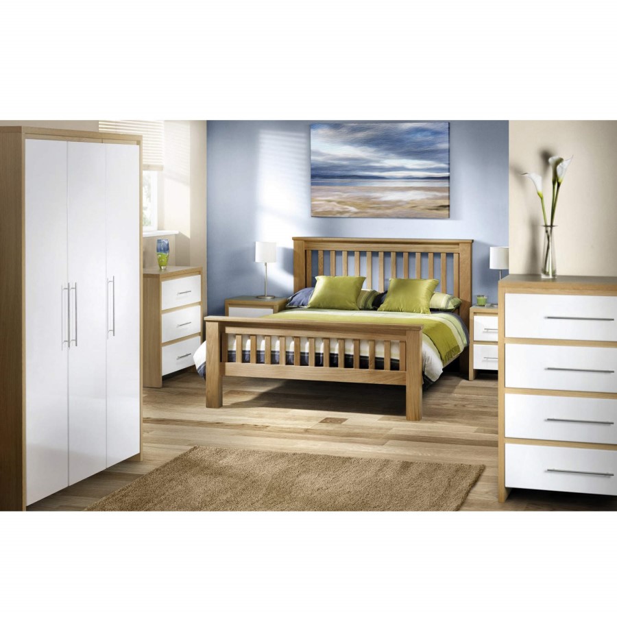 Julian Bowen Stockholm Dressing Table in Light Oak and White
