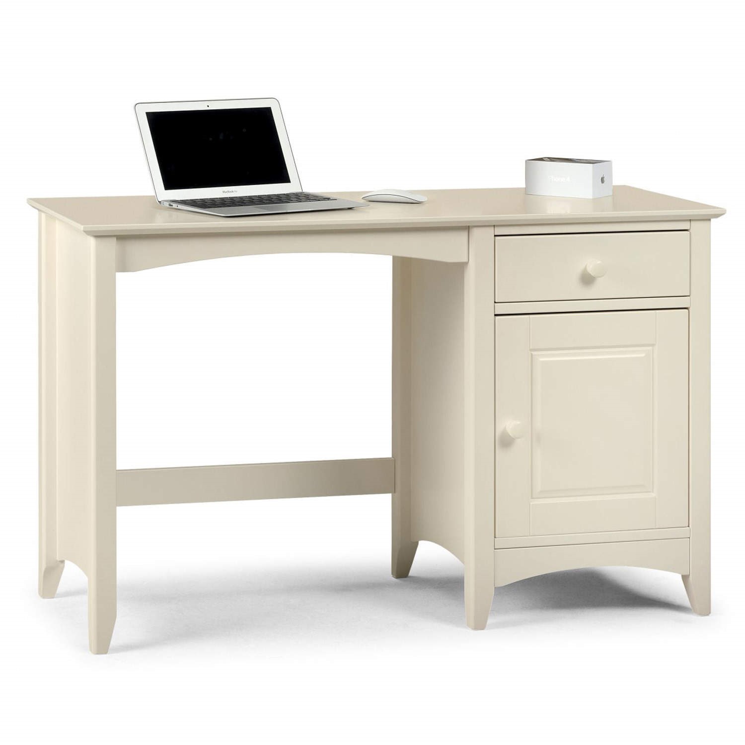 Photo of Cream wooden desk with storage - cameo - julian bowen