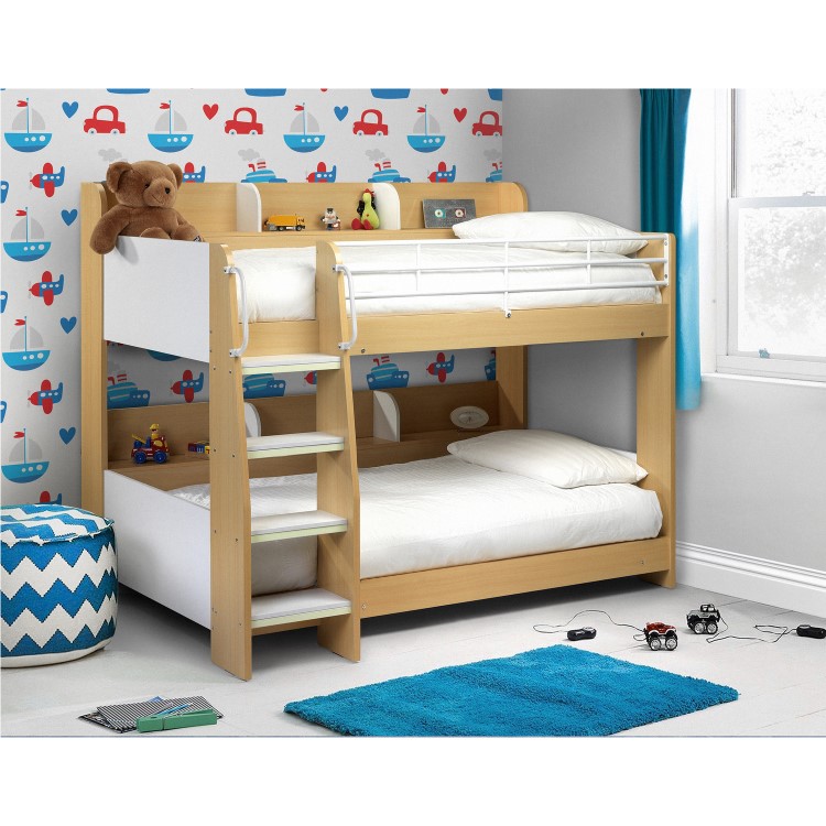 Julian Bowen Domino Bunk Beds In Maple And White