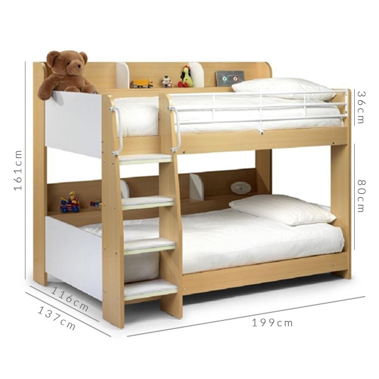 Julian Bowen Domino Bunk Beds In Maple And White