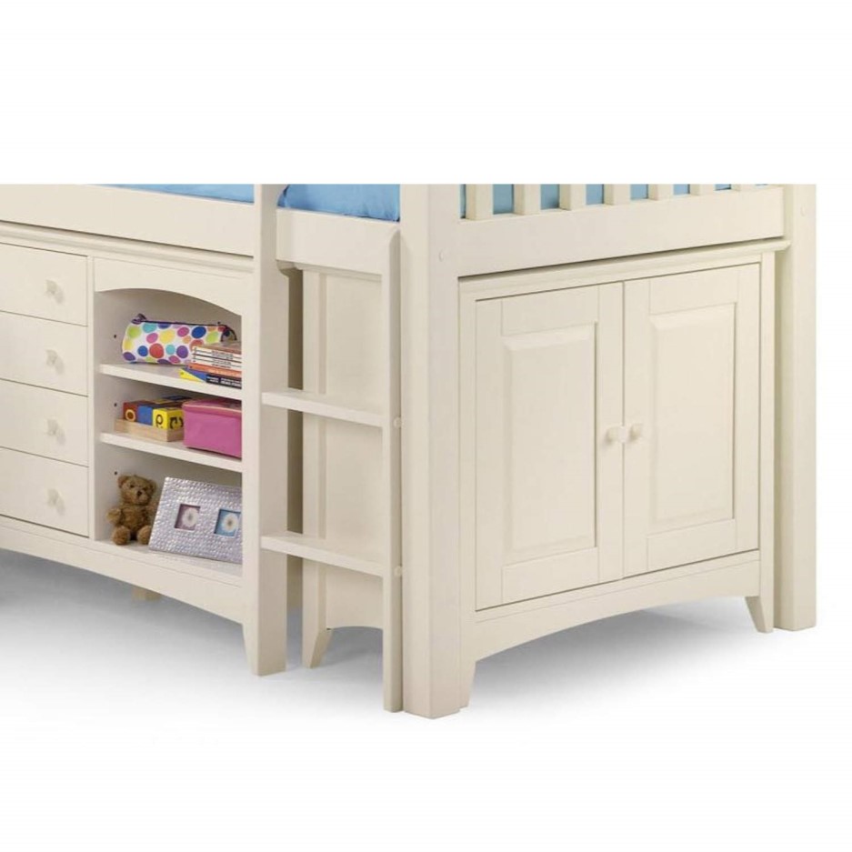 Julian Bowen Cameo Stone White Mid Sleeper with Right Hand Ladder