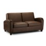 Pull-Out Sofa Bed in Brown Faux Leather - Julian Bowen