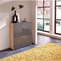 Germania Perla Shoe Cabinet in Oak and Glass