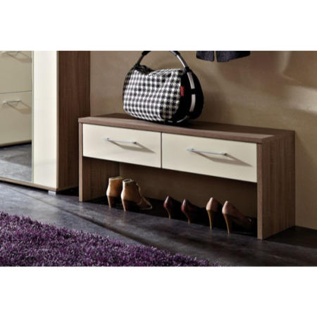 Germania Revue Shoe Bench in Dark Oak and Cream