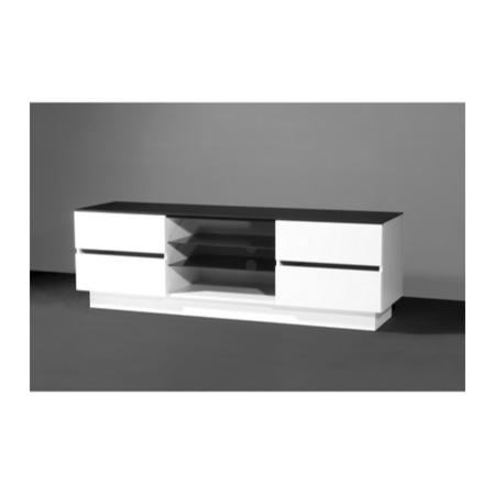 Germania Giro TV Unit in White High Gloss and Black Glass