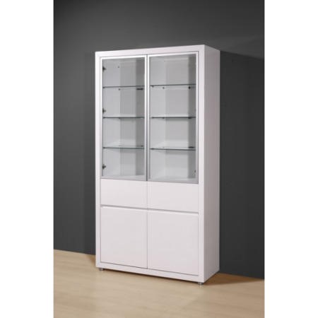 Germania Fino Double Display Cabinet In White High Gloss