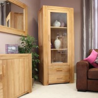 Baumhaus Atlas Solid Oak Single Glazed Display Cabinet