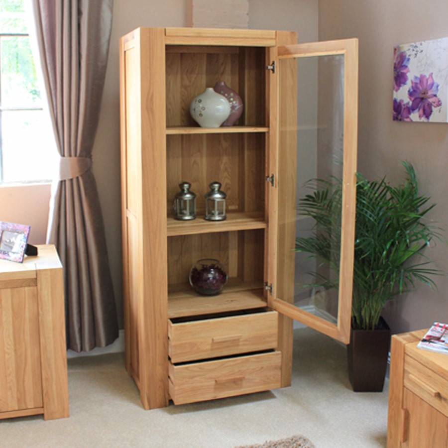 Baumhaus Atlas Solid Oak Single Glazed Display Cabinet