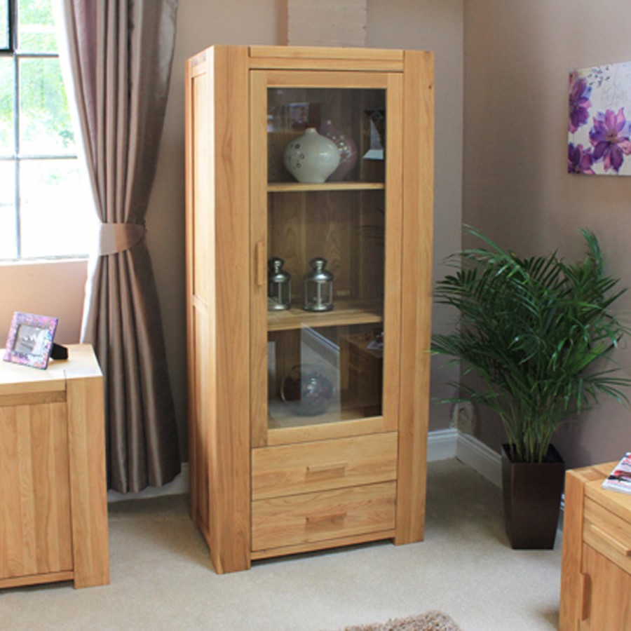Baumhaus Atlas Solid Oak Single Glazed Display Cabinet