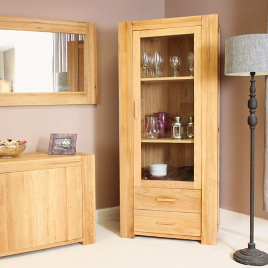 Baumhaus Atlas Solid Oak Single Glazed Display Cabinet