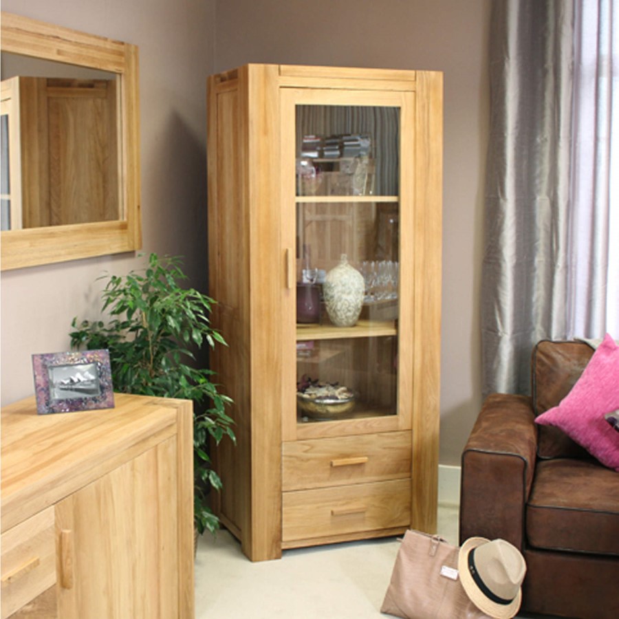 Baumhaus Atlas Solid Oak Single Glazed Display Cabinet