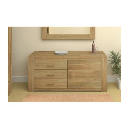 Baumhaus Atlas Solid Oak 1 Door 3 Drawer Sideboard