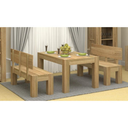 Baumhaus Atlas Solid Oak Dining Table - large table