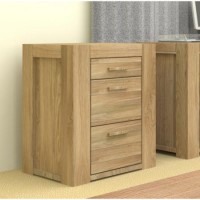 Baumhaus Atlas Solid Oak 3 Drawer Filing Cabinet