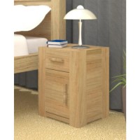 Baumhaus Atlas Solid Oak 1 Door 1 Drawer Bedside Cabinet