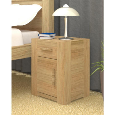 Baumhaus Atlas Solid Oak 1 Door 1 Drawer Bedside Cabinet