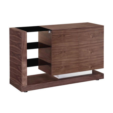 Jual Furnishings Cube Sideboard in Walnut and Black Glass