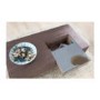 Cube Coffee Table in Walnut with Tinted Mirror Drawer
