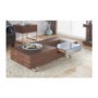 Cube Coffee Table in Walnut with Tinted Mirror Drawer