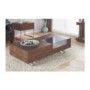 Cube Coffee Table in Walnut with Tinted Mirror Drawer