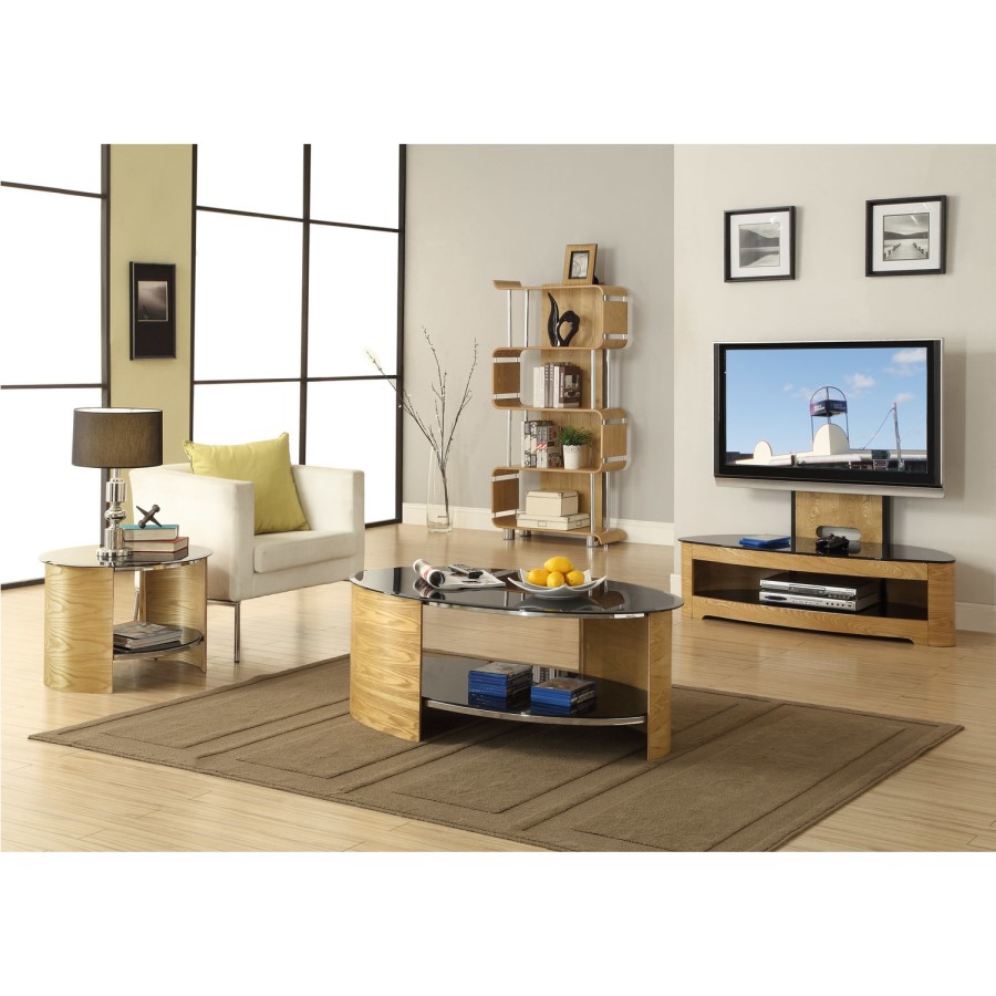 Jual Furnishings Curved Oak Coffee Table 