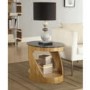 Jual Furnishings Curved Oak Oval Lamp Table 